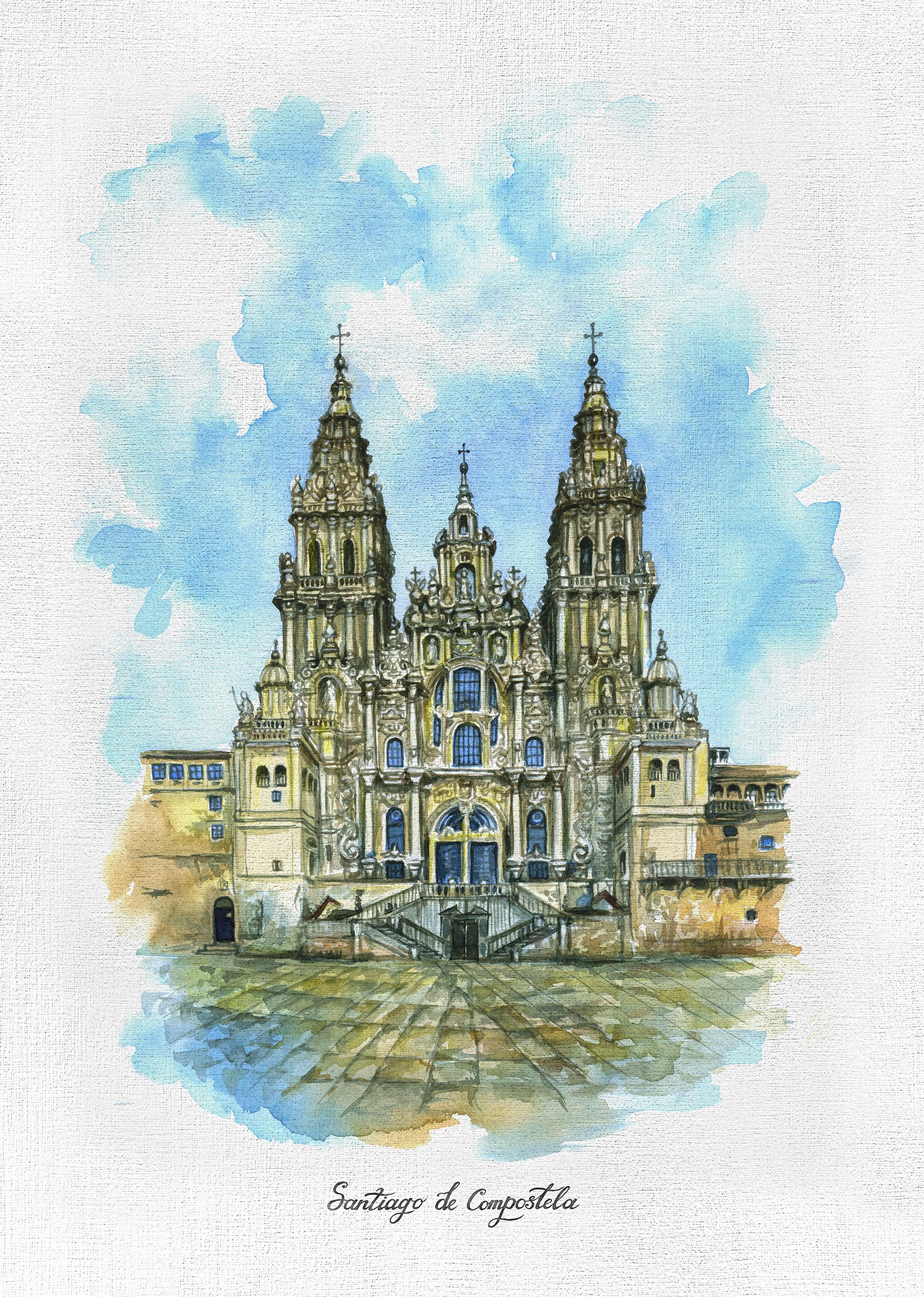 Catedral de Santiago de Compostela, Plaza de Obradoiro vertical