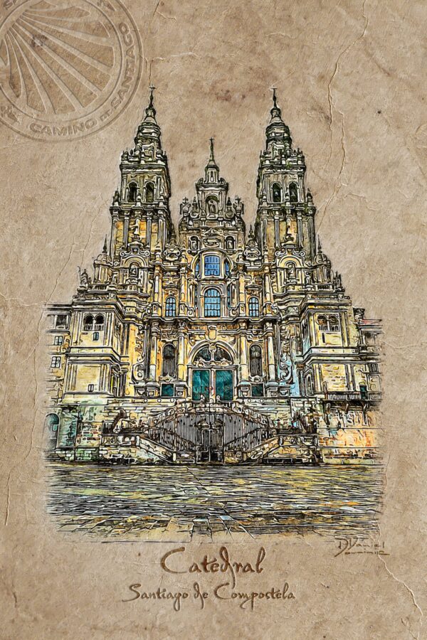 Santiago de Compostela, La Catedral, estilo Vintage 1