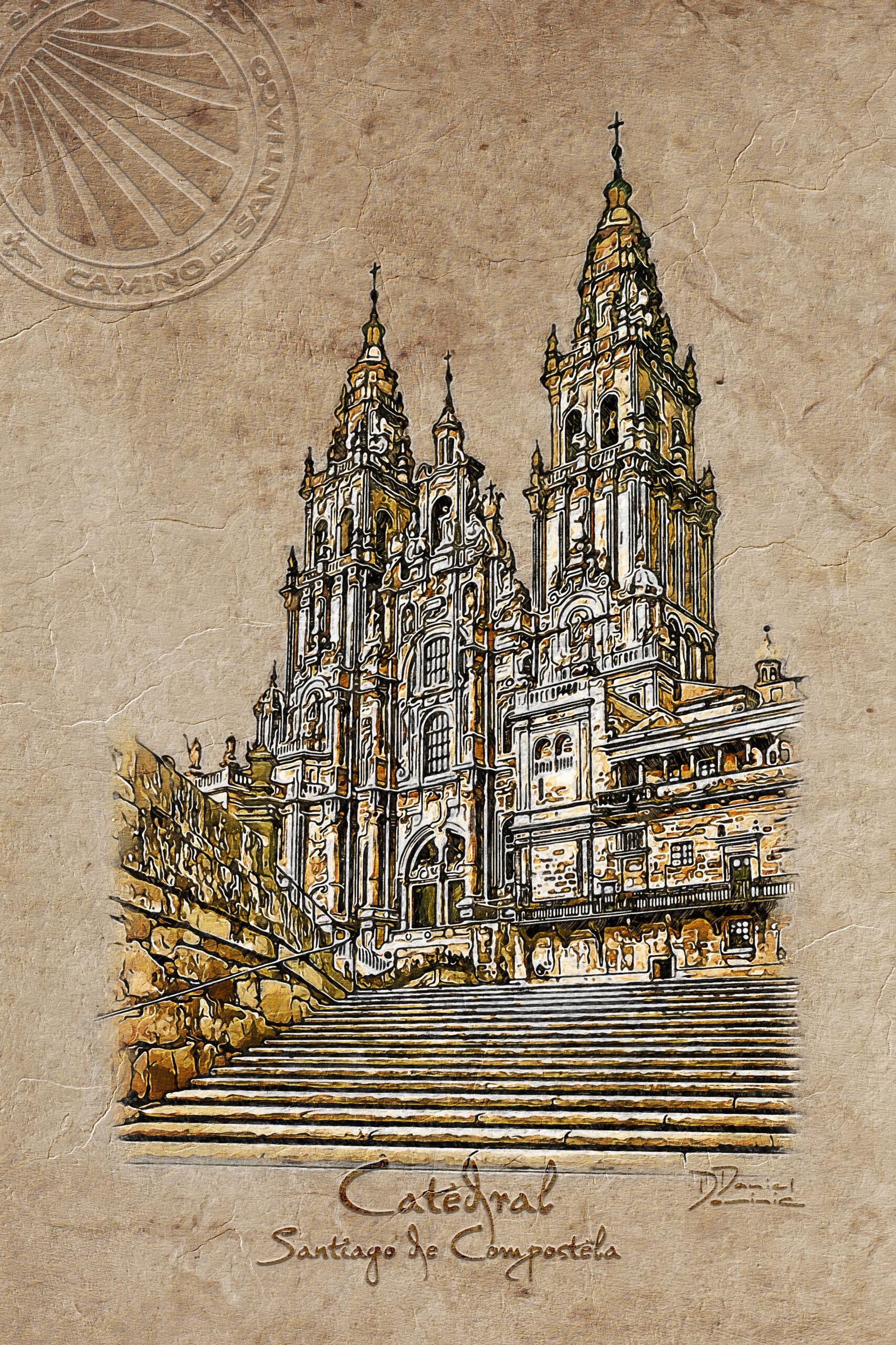 Santiago de Compostela, La Catedral, estilo Vintage 2