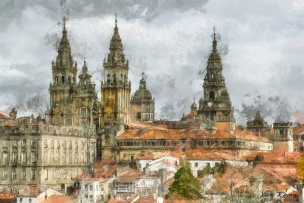 Santiago de Compostela, La Catedral, vista desde la Alameda 1