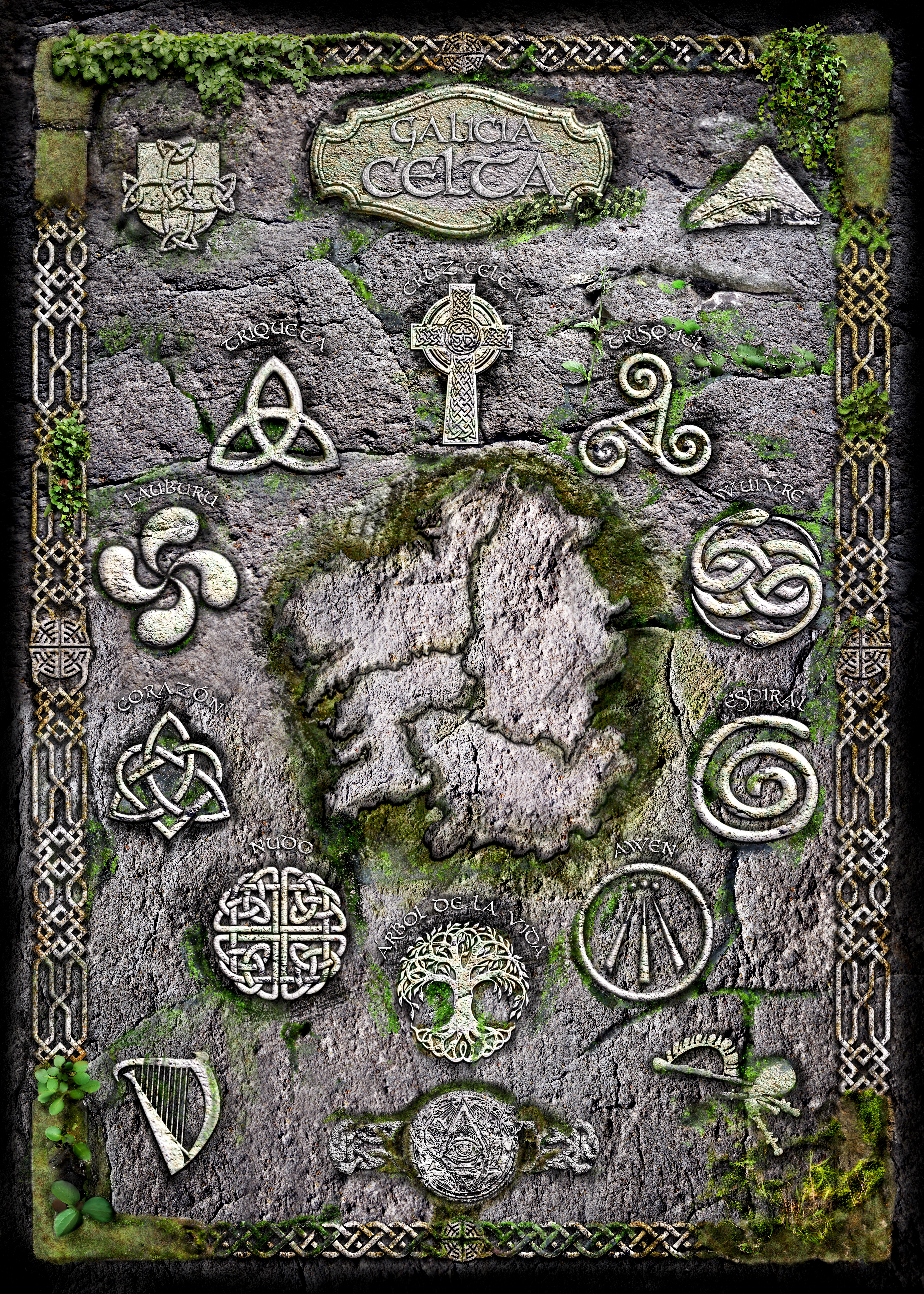 Simbolos Celta en roca
